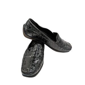 Ara Mokassin Genuine Leather Croc Air Cushion Comfort Loafer Size 7